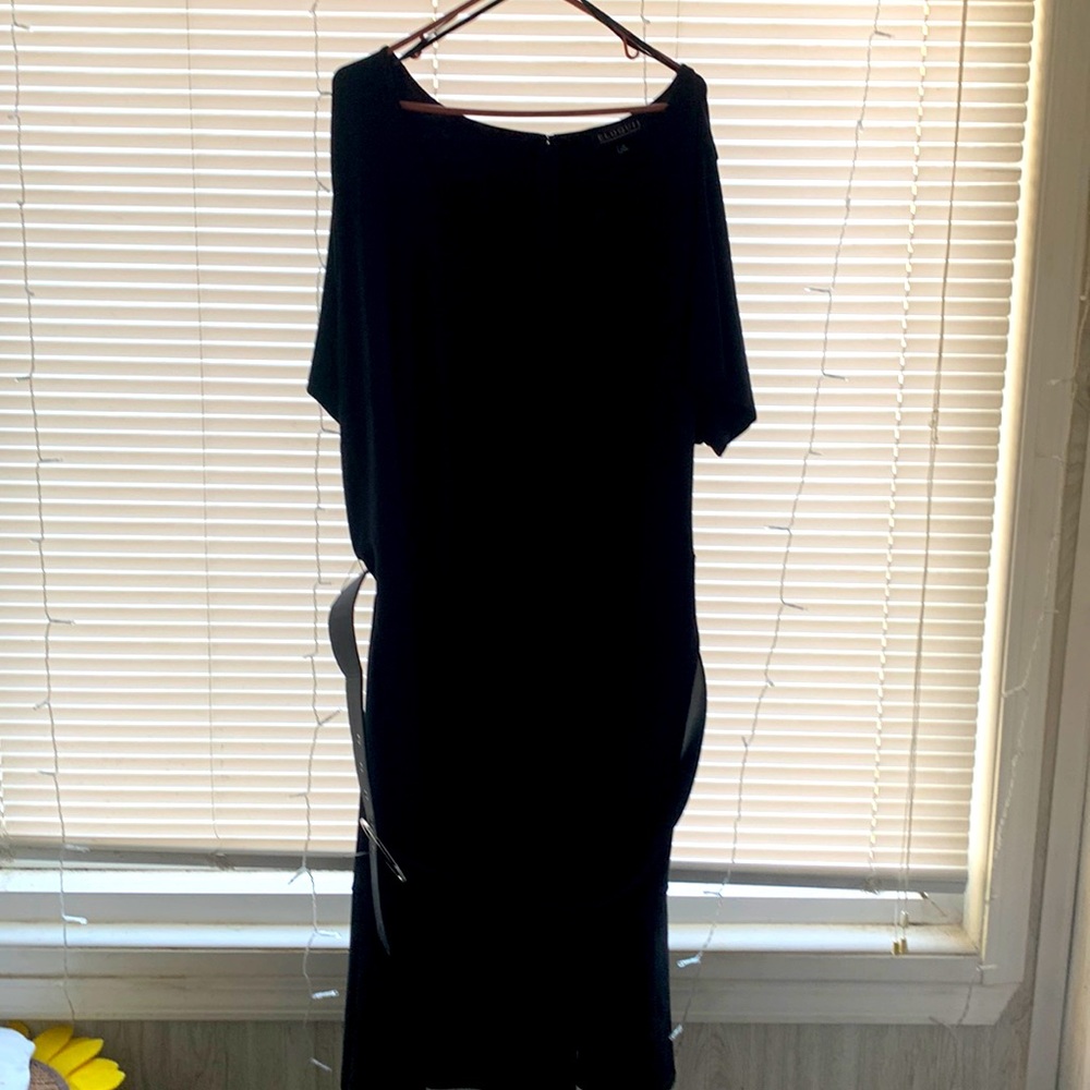 Eloquii Black dress with belt size 28 nwt